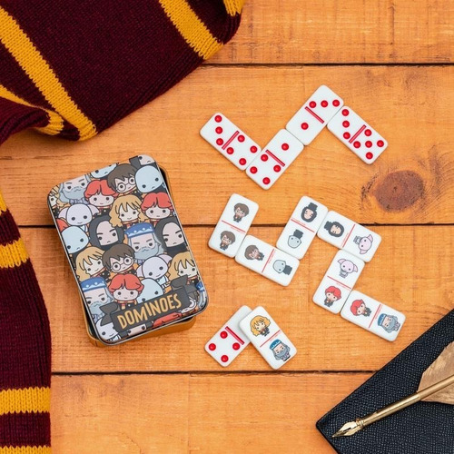 Harry Potter Chibi 28 Piezas Juego De Domino Caja Metalica
