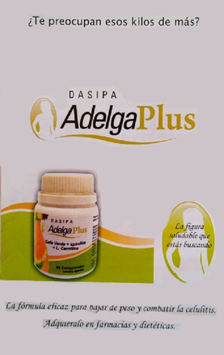 Adelga Plus Dasipa 60 Comprimidos Natural Para Bajar De Peso