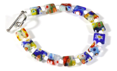 Millefiori Fun Brazalete De Hilo De Vidrio Estilo Veneciano,