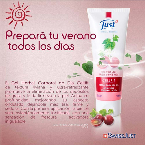 Imagen 7 de 8 de Gel Anti Celulitis De Día Cellfit 100gr Swiss Just Original