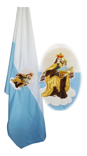 Imagen 1 de 4 de Bandera Virgen Del Carmen Conductores Bordado De Lujo 16 Jul
