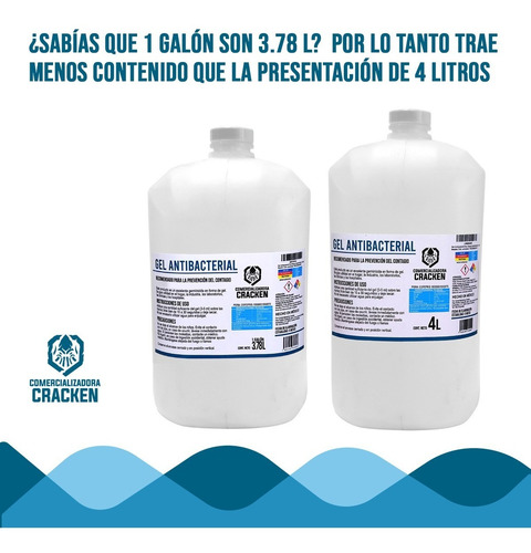 Gel Antibacterial Para Manos Desinfectante 4 Litros