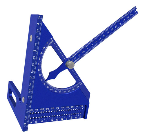 Regla Triangular Cuadrada, Multiángulo Ajustable, Azul