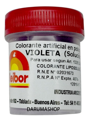 Colorante Polvo Liposoluble Chocolate Fleibor 5gr Belgrano