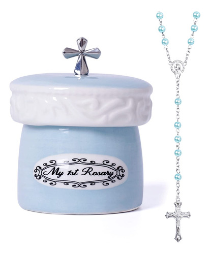 My First Rosary Cross - Caja De Recuerdo Y Rosario Para Nio,