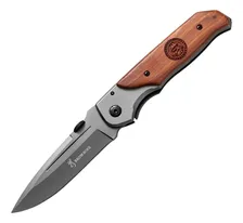 Cuchillo Tactico Militar Lagom YM008 Camping de Acero inoxidable y mango de sándalo rojo