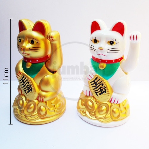 Gato De La Fortuna Maneki Neko 11.5 Cm 1 Pila Aa Incluida