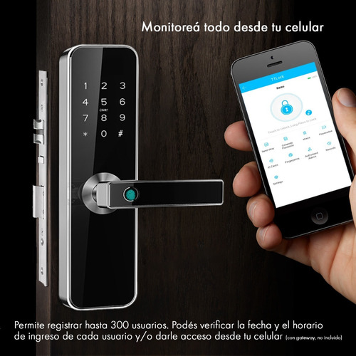 Imagen 6 de 10 de Cerradura Biometrica Smart H31b Bluetooth Huella Control Per