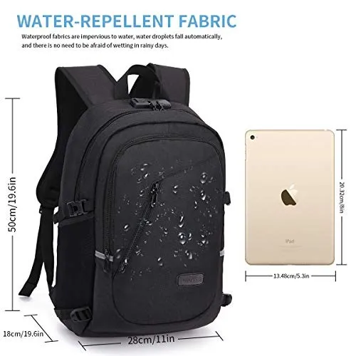 Mochila Para Port til Doxungo Antirrobo Unisex Negro Con Luz