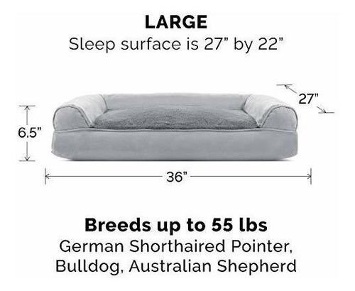 Imagen 3 de 5 de Furhaven Deluxe Couch Pillow Sofa Cama Para Perros Talla L Y