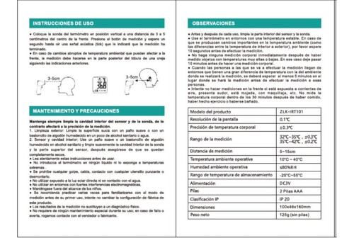 Termometro Infrarrojo De No-contacto Grado Medico. Urovo