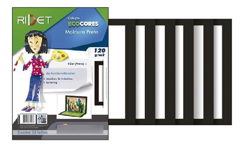 Ecocores Moldura Preta 23x32 120g 35fls Ridet