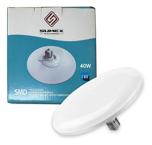 40w Protección Ocular Sin Focos Led Flying Saucer 1pz Blanco Frío