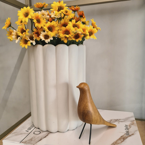 Buquê Margarida 21 Flores Artificiais Decoração Toque Real Cor Amarelo