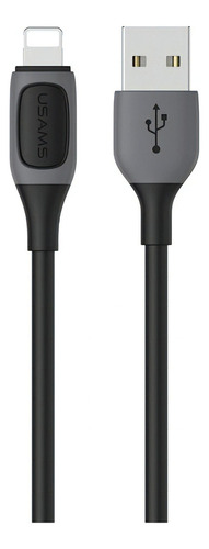 Cable de carga Lightning para iPhone iPad Usams de 1 metro, color negro