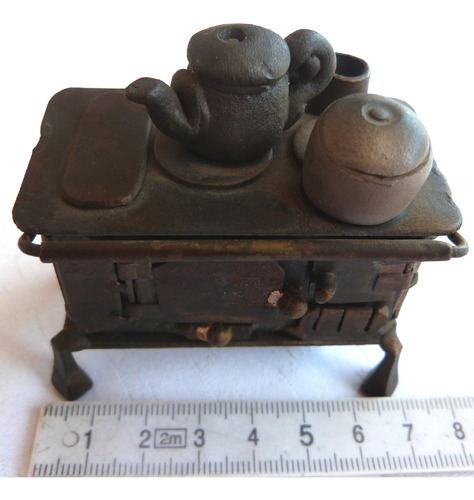 Monijor62-antiguo Coleccion Miniatura Cocina Estufa Hierro (Usado)