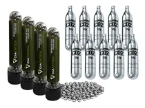 Comprar Co2 12g Kit 10un + 800 Esferas De Aço 6mm C11 Airgun Airsoft