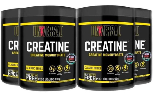 Kit 4x Creatina - 200g - Sem Sabor - Universal Nutition