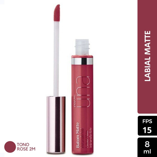 Labial Matte Intransferible Tono Rose 2m Natura Una Original