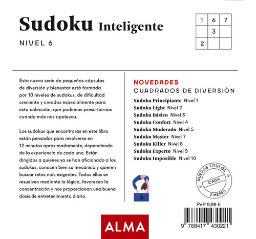 Libro Sudoku Inteligente. Nivel 6