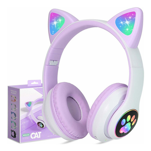 Auriculares Inalámbricos Cat Ear Led Light Up  Auricul...