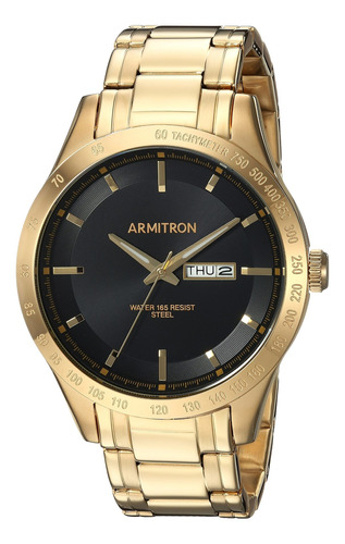 Reloj Hombre Armitron 20-5174bkgp Cuarzo Pulso Dorado En