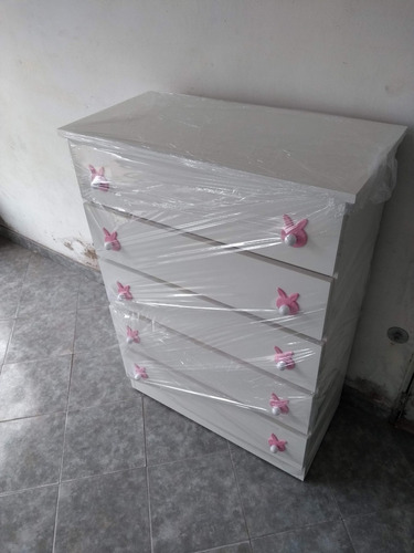 Imagen 3 de 10 de Combo Juego Dormitorio Bebé Cuna Funcional Ropero Chifonier