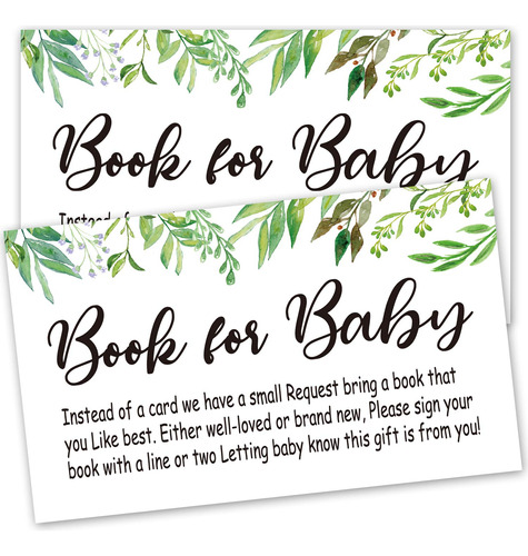 Libros Para Tarjetas De Solicitud De Baby Shower, 50 Inserci