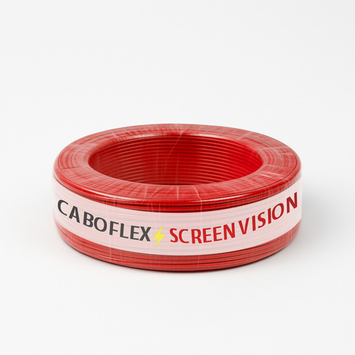 Fio 2,5mm Cabo Flexível Rolo Com 100 Metros Elétrico 750v Cor Vermelho Marca Screen Vision
