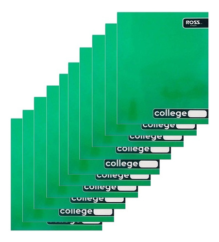 10 Cuadernos College Ross Croquis 80 Hojas Color Verde