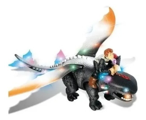 Juguete Muñeco Dragon Articulado Armable Luces Dibuj Animado