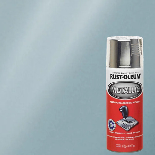 Imagen 5 de 6 de Aerosol Para Auto Rust Oleum Acabado Metálico Cromo 312g