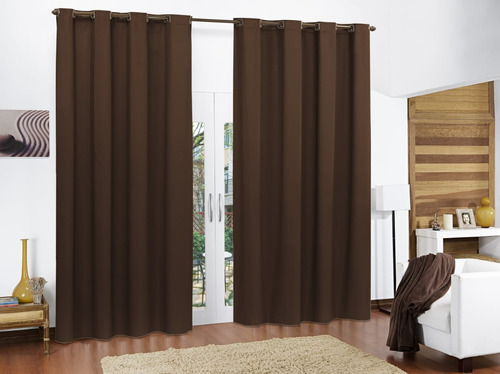 Cortina Pra Sala Ou Quarto Cortina Blackout 2,80 X 2,80m Cor Marrom