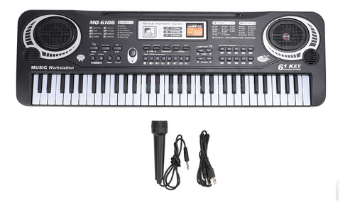 Teclado Electrónico Para Niños, Micrófono De Piano De 61 Tec