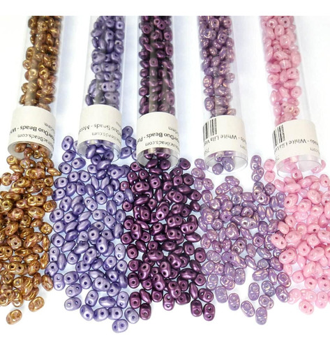 Superduo Beads: Surtido De 5 Colores + 3 Patrones (surt...