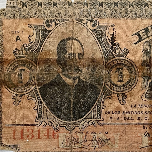 Billete 1 Peso Ejercito Constitucionalista 1915 D. Occidente