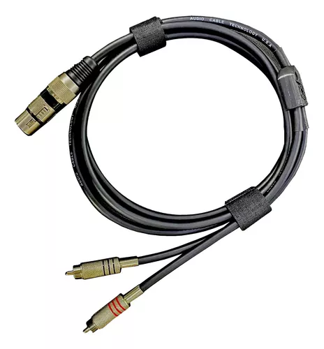 Cable adaptador 2 plug RCA macho X 1 jack 3.5mm hembra
