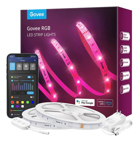 Tira De Luz Led Govee H615e , Smart Rgb , Music Sync, 30.5m