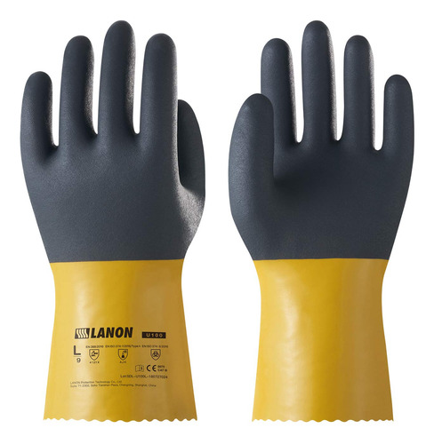 Lanon - Guantes Resistentes A Los Productos Qumicos Recubier