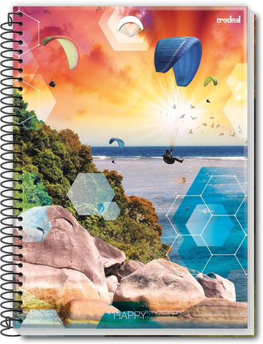 Caderno 01x1 Flexivel 2018 Happy Adventure 96f Credeal C/10