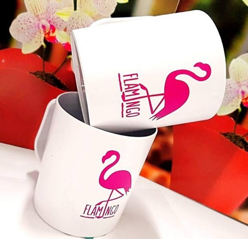 Kit 10 Caneca Flamingo Estampa 380ml