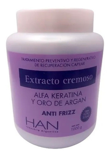 Han Mascara Keratina Y Argan Nutricion Baño De Crema 1000 Gr