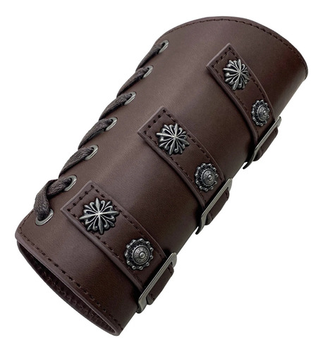 Protector De Brazo De Cuero Bárbaro Vikingo Renacentista Med