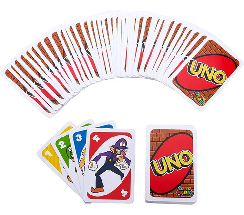 Mattel Uno Super Mario Game Juego De Mesa Cartas Original