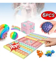 Comprar 6 Sets Rainbow Pop It Rainbow Pop Poppet Toy For Child