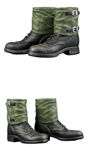 Dos Pares De Zapatos De Botas De Soldado Masculino 1:6 Para