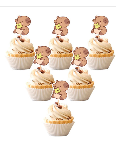Cake Topper Cupcakes Capibara Chocolate Capibara