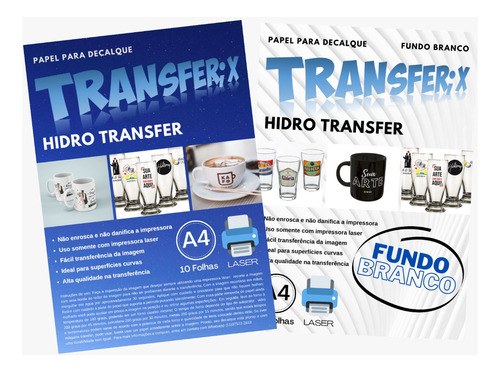  Hidro Transfer F.branco 10folhas+hidro Transferix 10folhas