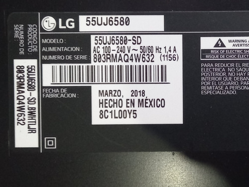 Televisor LG 55uj6580-sd Desarme Venta Solo Por Piezas 