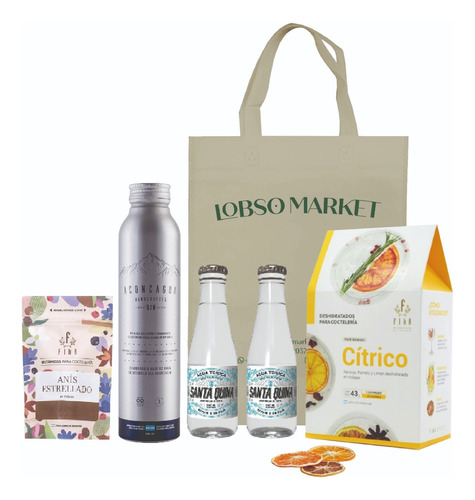 Kit Regalo Gin Tonic Aconcagua + Tonicas + Botanicos Fika